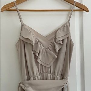 Rebecca Taylor Silk Ruffle Dress Lavender Gray